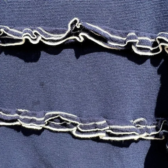 J.Crew - Short Sleeve Ruffled Boat Neck Pullover fine knit Sweater, SizeS - Picture 4 of 12